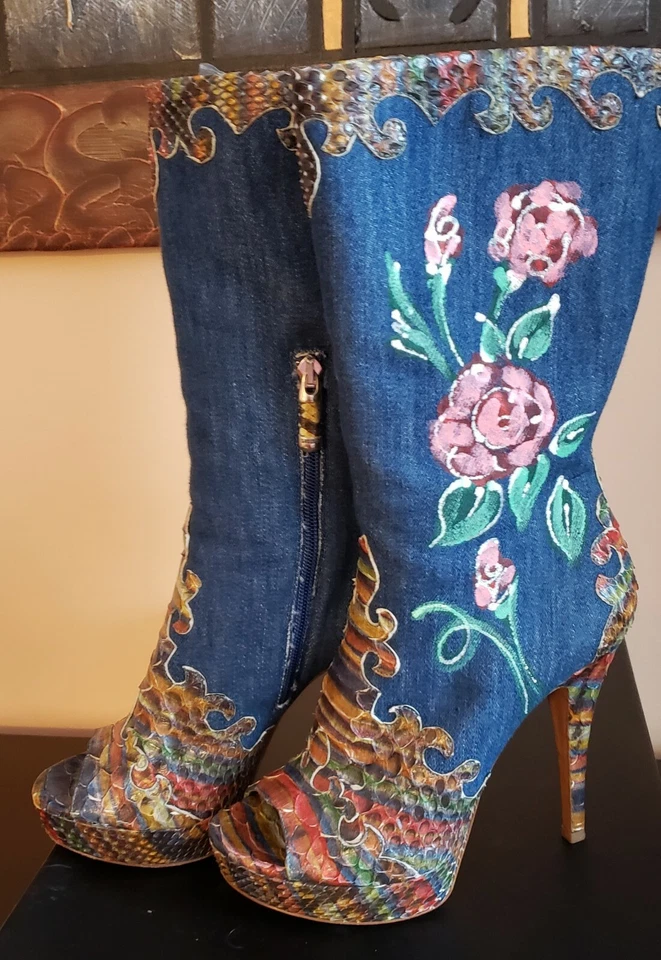 LORIBLU Boots Leather/Jeans Wash Size 37 - Image 2 of 4