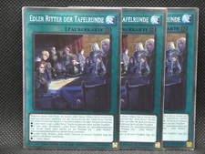 Yugioh Playset 3x Edler Ritter der Tafelrunde NKRT DE018/ Platinum Rare/ Exc