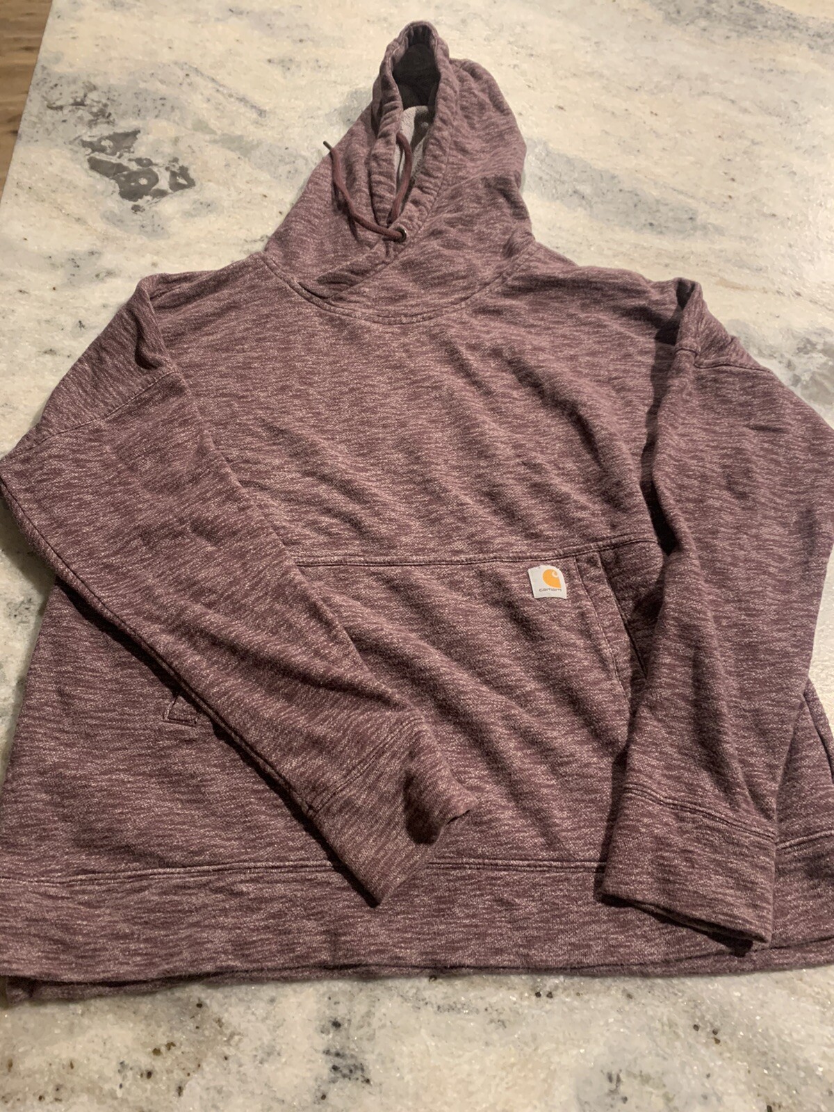 Womens Carhartt Maroon Hoodie Relaxed Fit Large 1214 Gem