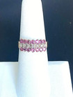 YELLOW GOLD DIAMOND AND PINK TOPAZ RING SIZE 6.25
