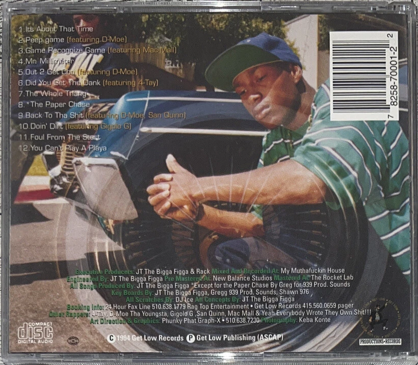 JT The Bigga Figga - Playaz N The Game (CD, 1994, Get Low) GLR001 REAL OG  PRESS