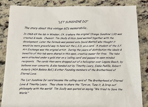 BLOTTER ART NEU (LET SUNSHINE DO) BLATT SIGNIERT VON EDDIE PADILLA VON BEL COA - Bild 2 von 16