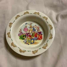 Royal Doulton Melamine Child's Bunnykins Bowl - ABC Blocks - Like New