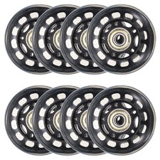 Inline Skate Wheels with Bearings, 64mm, 8Pack, Black Transparent for Scooter