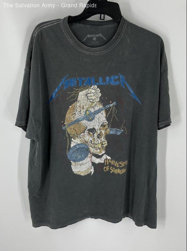 Metallica Mens Gray Harvester Of Sorrow Pullover Graphic T-Shirt Size S/M