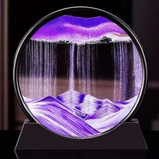 3D Moving Sand Art Picture Round Glass Deep Sea Sandscape Hourglass Quicksand