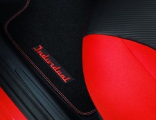 Original Ford Velours-Teppichfußmatten vorne, schwarz mit roten Nähten 1558523