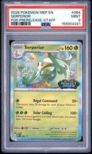 2026 POKEMON MEP EN-ME BLACK STAR PROMO #064 SERPERIOR POR PRERELEASE-STAFF PSA9