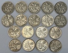 GREAT BRITAIN 1955-1967 Six Pence Queen Elizabeth II 18 Coins