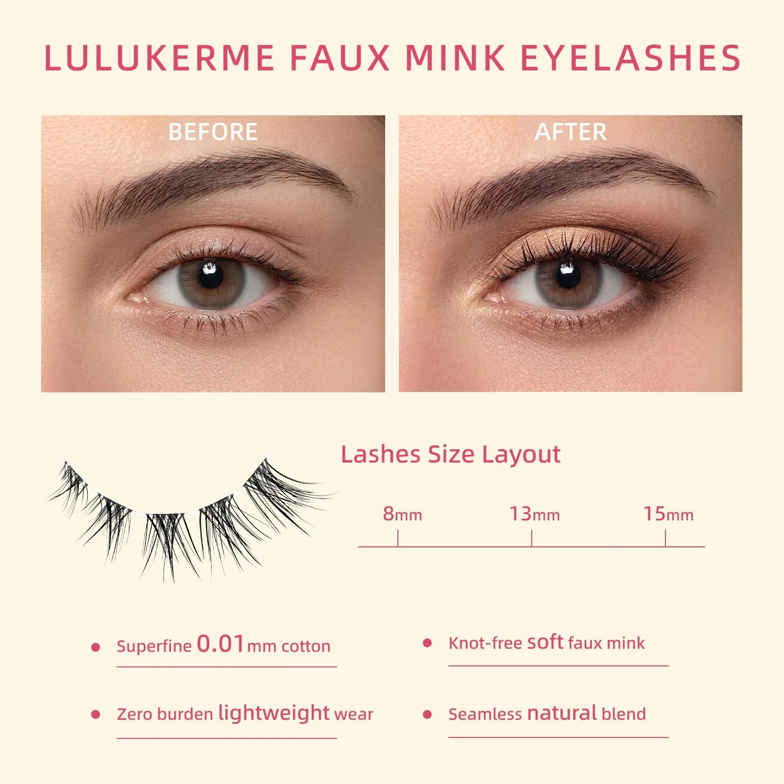 Natural Look Cluster Lashes Extensions Fluffy Lash Clusters Fake Eyelashes C ... image 3
