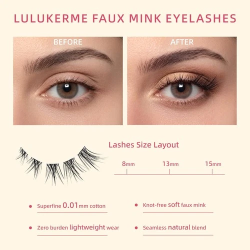 Natural Look Cluster Lashes Extensions Fluffy Lash Clusters Fake Eyelashes C ... image 3