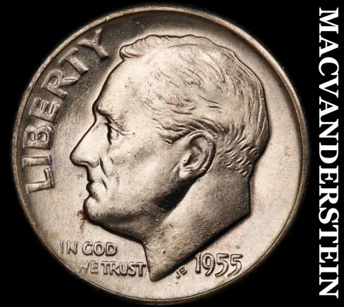 1955-D Roosevelt Dime- Silver Choice Gem Brilliant Uncirculated Luster #i8584