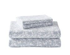 Laura Ashley Crestwood Pastel Grey Queen Flannel Bed Linen Set 100 Cotton