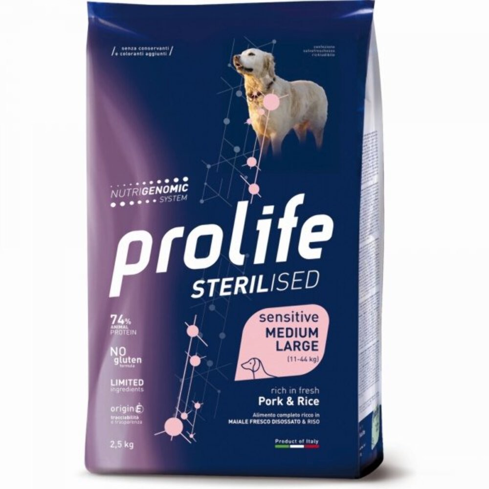 Prolife - Prolife Sterilised Medium Large Con Maiale E Riso Per Cani Sterilizzati - Immagine 2