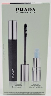 Prada Pradascope Mascara 8.5ml Full Size & Lip Balm U001 Astral Pink 1.3g Mini