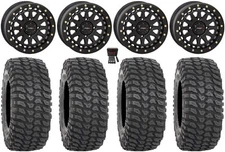 System 3 SB-6 15" Wheels Black (4+3) 35" XCR350 Tires RZR Turbo S / RS1