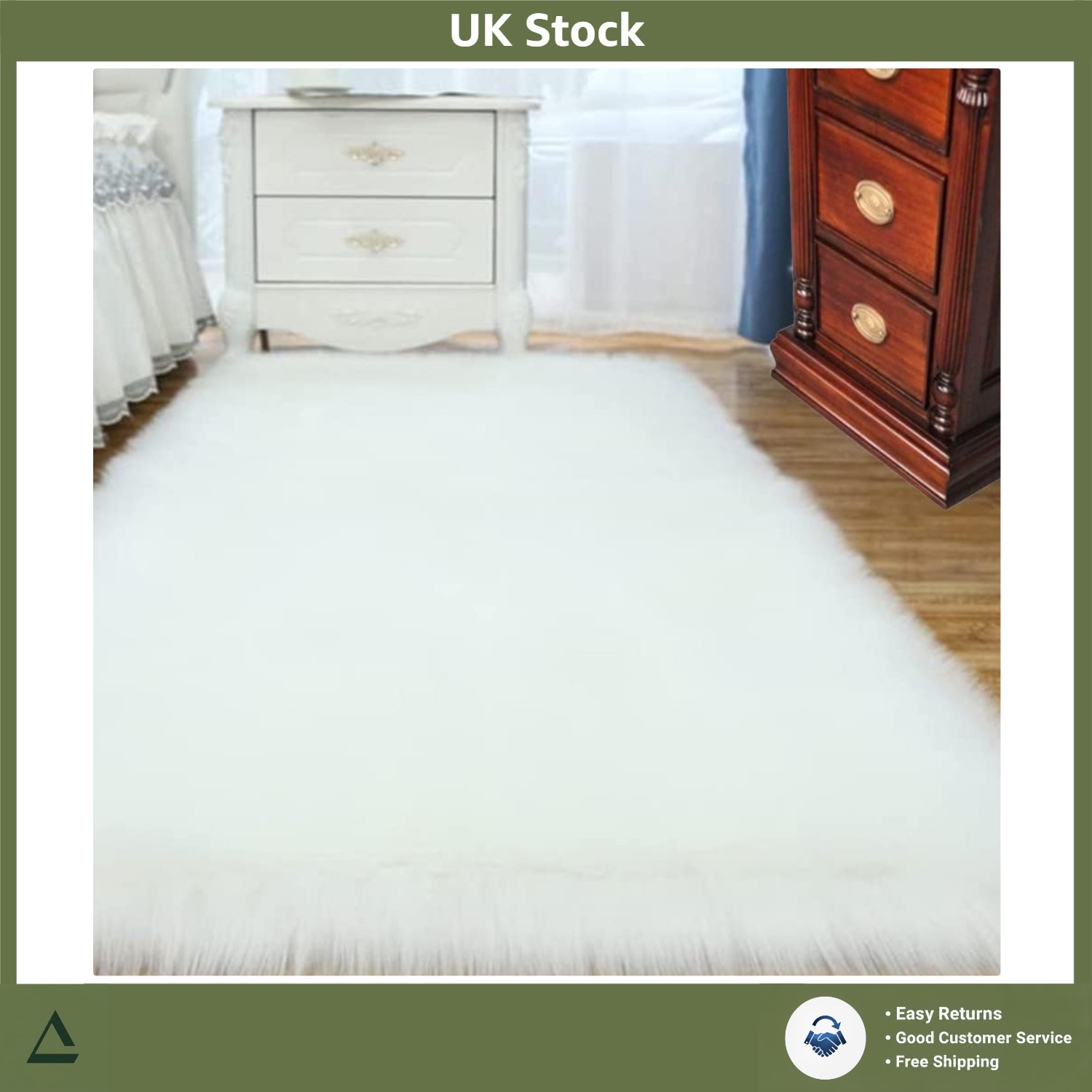 Plush Faux Sheepskin Fur Rug Soft Fluffy Shaggy Bedside Floor Mat 60x120 cm