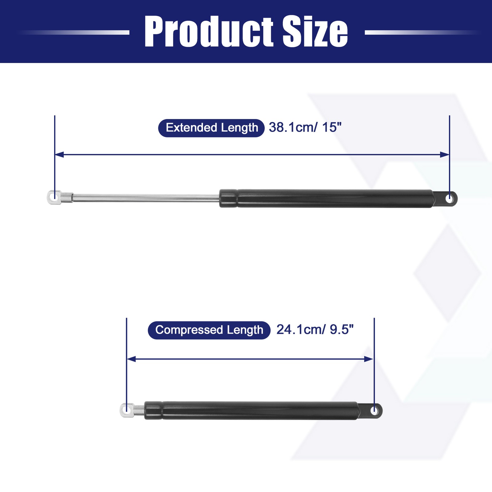 Universal 15" 45Ib/200N Black Lift Supports Struts Shocks Gas Spring Pack of 2