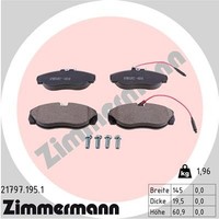 Vorderachse Zimmermann 21797.195.1 Bremsbelagsatz, Scheibenbremse FüR CitroËN,Fi