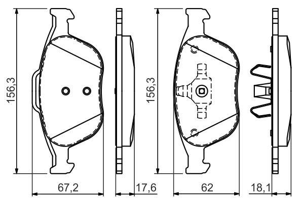 0 986 424 701 Bosch Brake Pad Set, Disc Brake for Ford