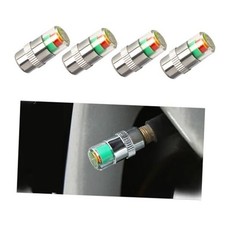 Tire Pressure Monitor Valve Stem Caps, 2.4Bar 36PSI Car Tire 4 PCS Silver