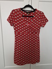 Superdry Wrap Day Dress, Orange Diamond Size 10