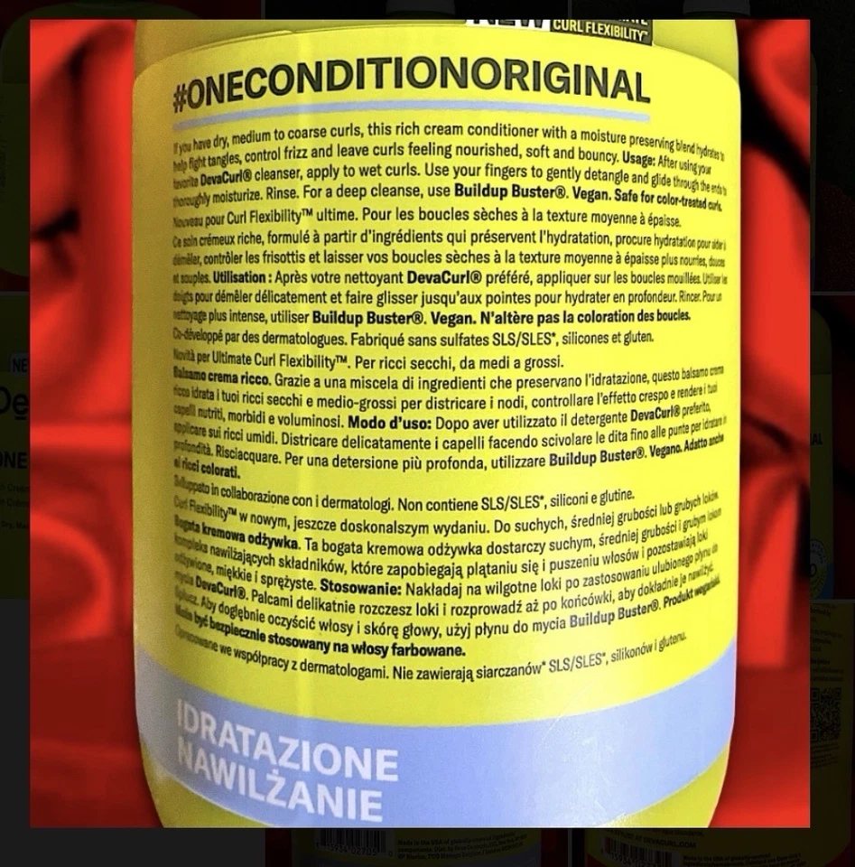 DevaCurl UN ESTADO ORIGINAL: TAMAÑO JUMBO 946ml/32oz, Acondicionador Crema Rico Foto 3 de 4