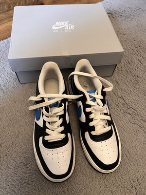 Nike Air Force 1 Low Black Photo Blue top GS Gr. UK 4 JNR- FN8008 001