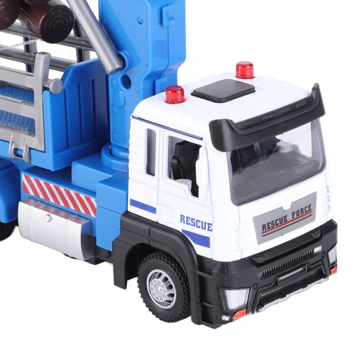 Blue Logging Truck Toy 1:32 Log Vehicle Model With Light Music Effect For 6 MF - Picture 4 of 12