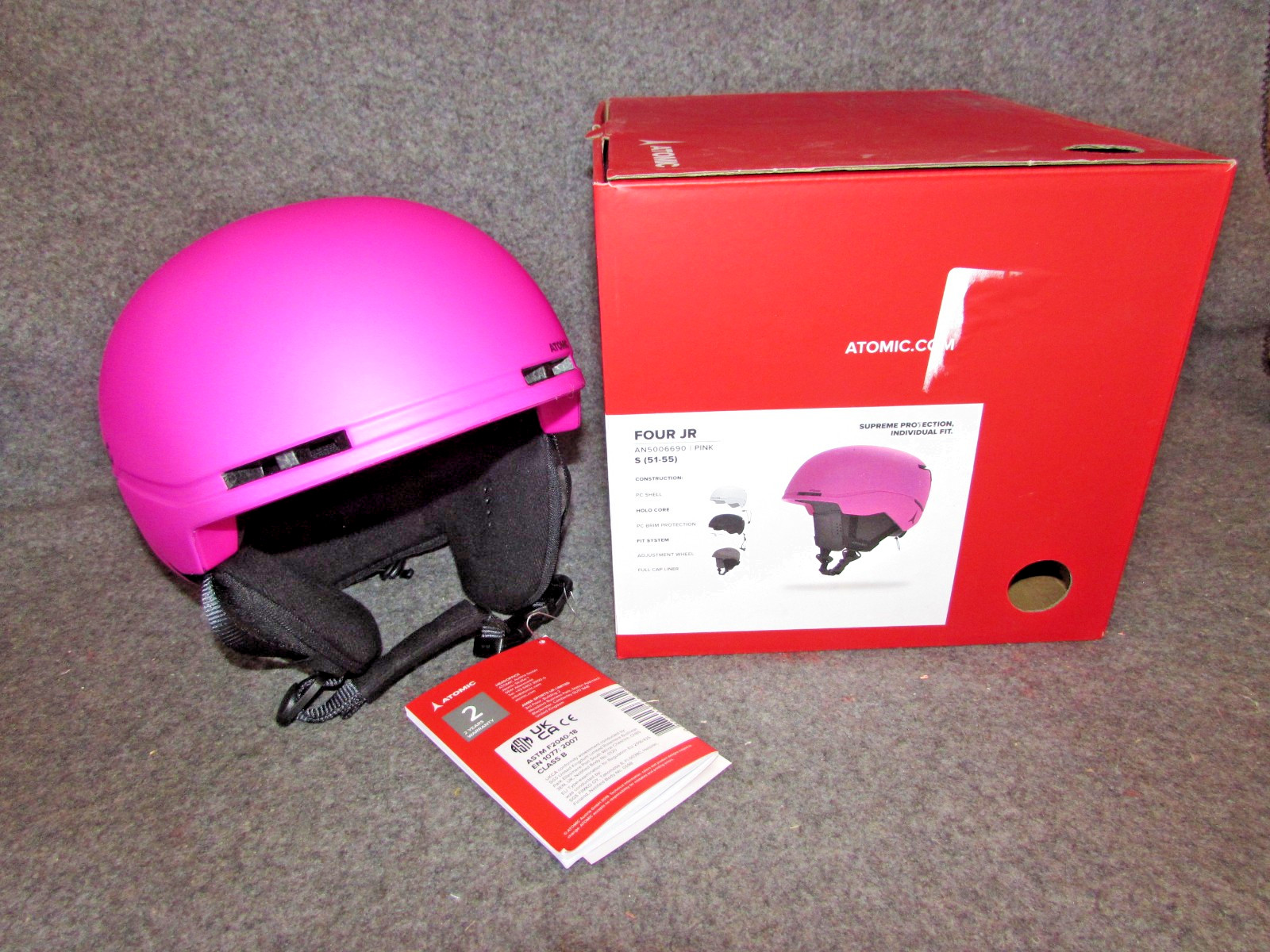 🔥2026 NEW IN BOX Atomic FOUR JR kid's ski snowboard Helmet SMALL 51-55cm PINK ~