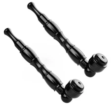 ( Pack of 2 ) 4.3" Metal Detachment Tobacco Smoking Pipes with Caps Hand Pipes