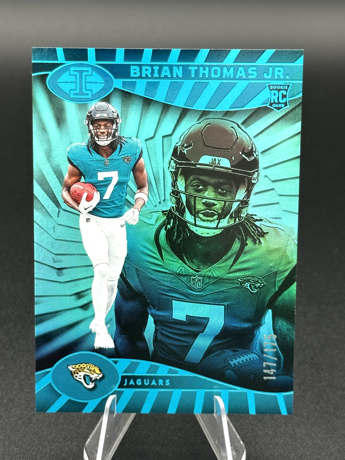 2024 Panini Illusions - Brian Thomas Jr. #41 Trophy Collection Teal /175 (RC)