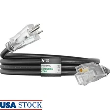 Outdoor Extension Cord 12 Gauge SJTW 125V 15A Weather Resistant Anti-Slip 6ft US