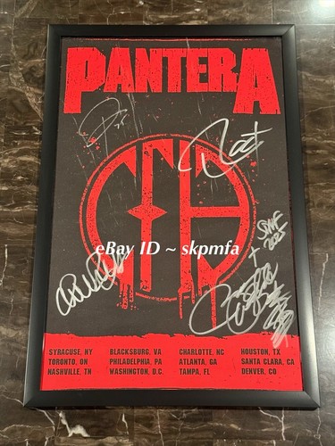 PANTERA Poster Band signiert GERAHMT VIP 11x17 💯 Authentic Denver CO *siehe Bilder*