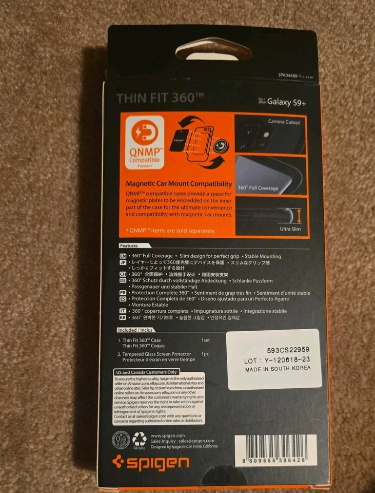 Funda Spigen Resistente Armadura Tecnología Cojín de Aire Nueva con Caja Samsung Galaxy S9-Negro Foto 2 de 2