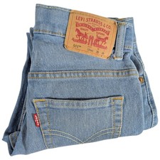 Levi's 511 Boys Straight Jeans Size 12 Blue Denim Regular Fit 26x26 Stretch