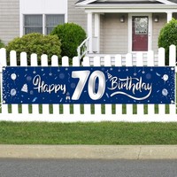 70 Geburtstag Deko Banner Blau Silber, 70. Geburtstag MäNner Frau, Deko 70