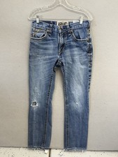 Ariat Jeans Mens 30x36 Blue Medium Wash Low Rise M4 Boot Cut Cowboy Whiskers