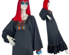Marion Donaldson 1970s vintage Aztec boho maxi dress / Festival / balloon sleeve