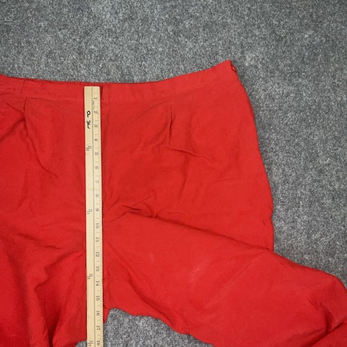 Josephin Chause Pants Womens Size 24 Red Silk Linen Pull On Crop - Flaw - Picture 7 of 11