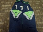 SEWN WARREN MOON #1 SEATTLE SEAHAWKS BLUE CUSTOM NFL GAME FOOTBALL JERSEY SZ XL — photo 4