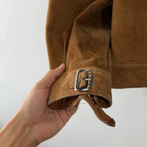 Vintage Brown Suede Leather Jacket Size 40 Western (RRL STYLE) Made In Hong Kong image 5