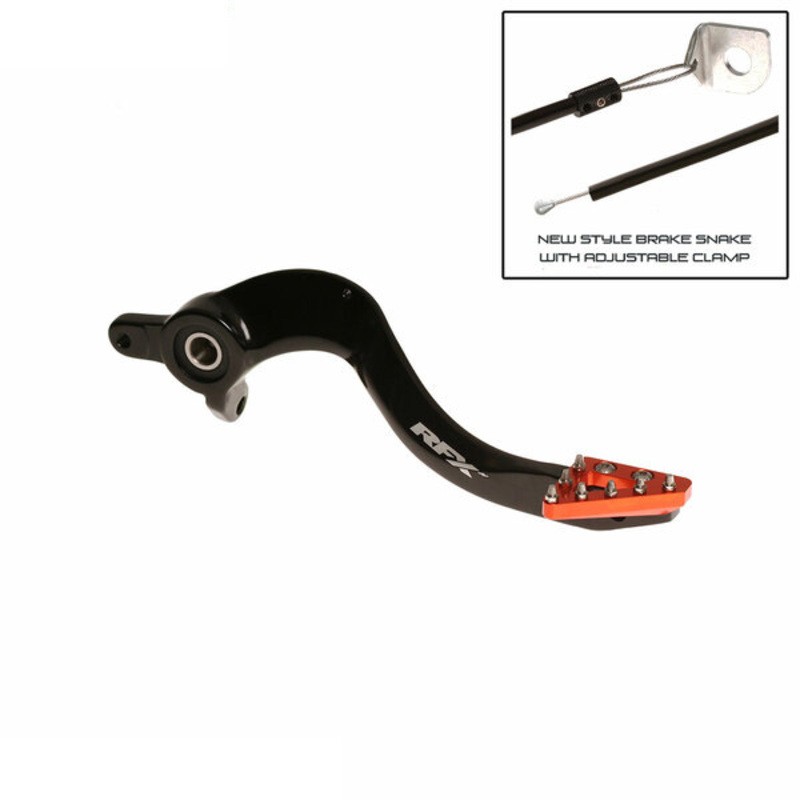 Frein arrière RFX Pro ST noir et orange en aluminium CNC pour KTM SX 125
