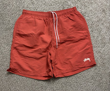 Stussy Shorts Mens Size Large (34") Pastel Red Stock Water Shorts Lined Beach