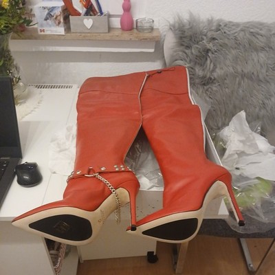 damen italienische overknee-lederstiefel vesper rot nappa sanctum 37