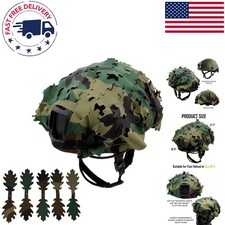Foldable Camouflage Helmet Cover with 5 Ghillie Strips - Tactical Gear Essential