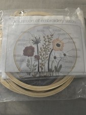 Embroidery Starter Kit #301  Floral Sampler With Hoops Instructions