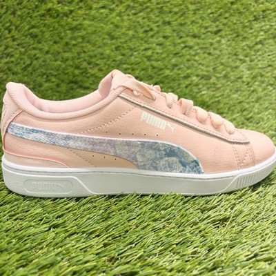 Puma Vikky V3 Floral Stripe Womens Size 6 Pink White Athletic Shoes Sneakers