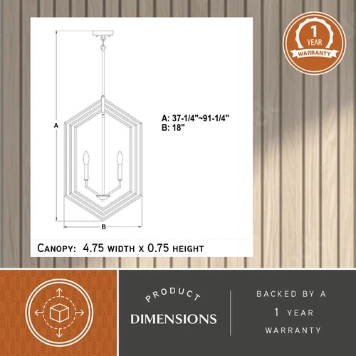 Vaxcel Lighting P0388 Riley 4 Light 18"W Pendant - Black - Picture 9 of 12