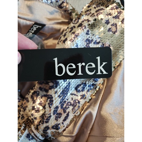 Blazer Berek Estampado Leopardo Lentejuelas Nuevo con Etiquetas Talla XL Vegas Western Vaquera Club Sirena - Imagen 12 de 15